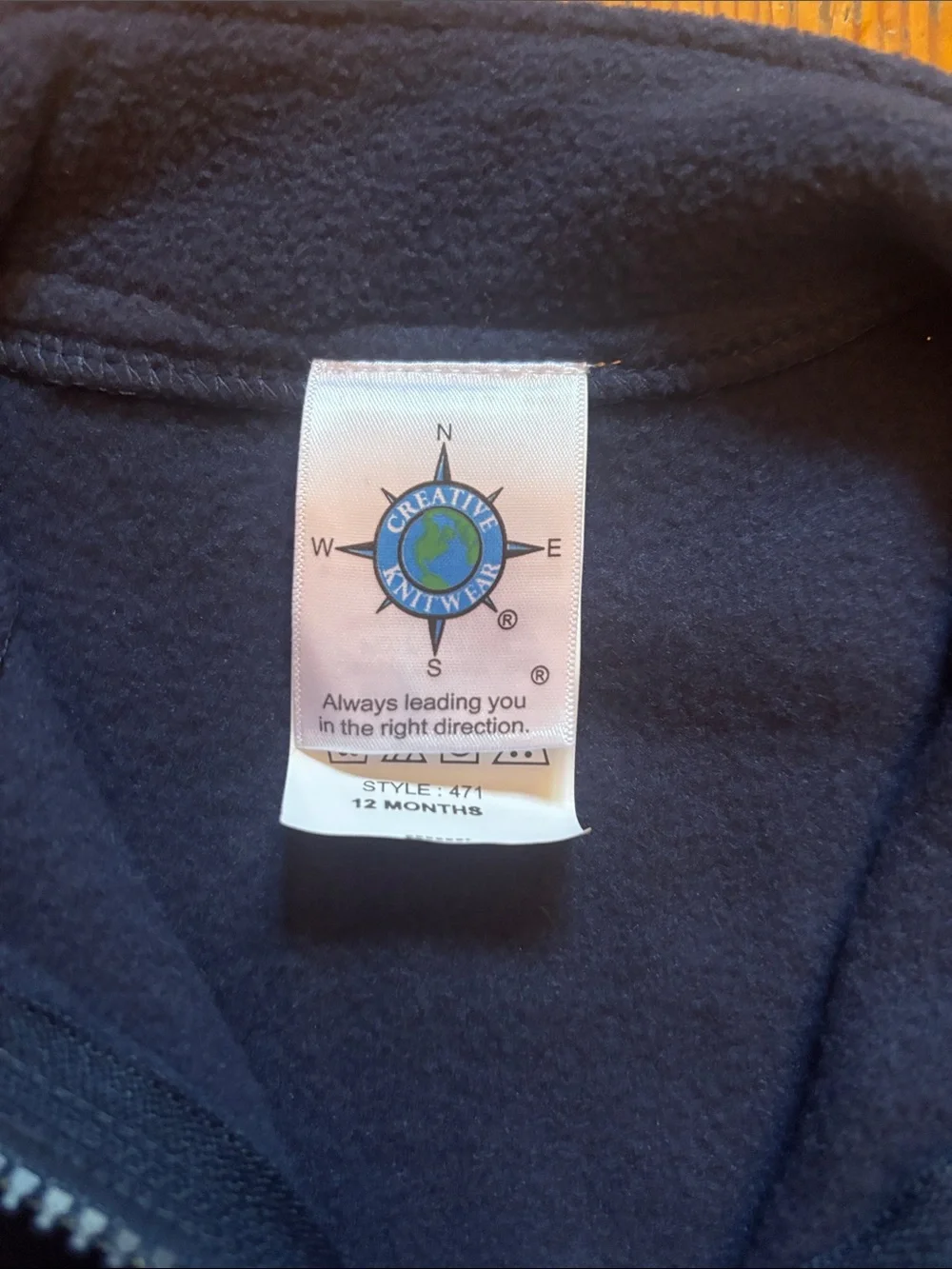 Navy Fleece Vest with Light Blue UNC Logo